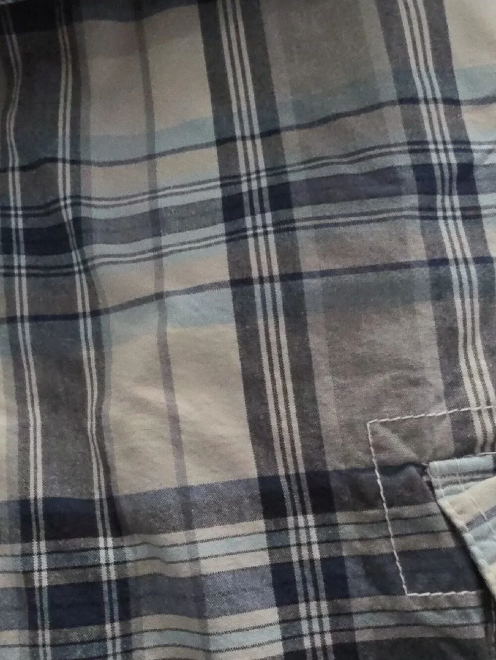Aeropostale Men’s Plaid Cargo Shorts - Blue & White